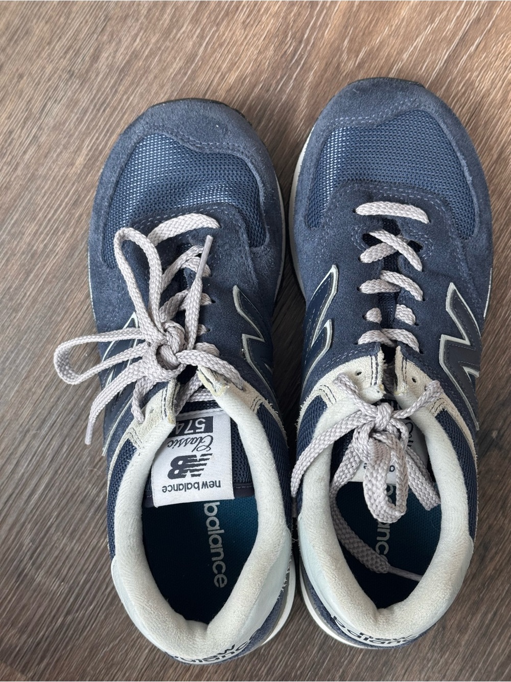New Balance Navy with Cream Accent Athletic Sneakers